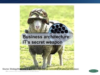 Business architecture: IT’s secret weapon  Source: StrategyWorld.com (http://www.strategypage.com/militaryforums/532-344.aspx) Entire contents © 2009 Forrester Research, Inc. All rights reserved.  