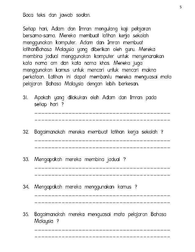 Soalan Ujian Bahasa Melayu Tahun 5 - Meteran q