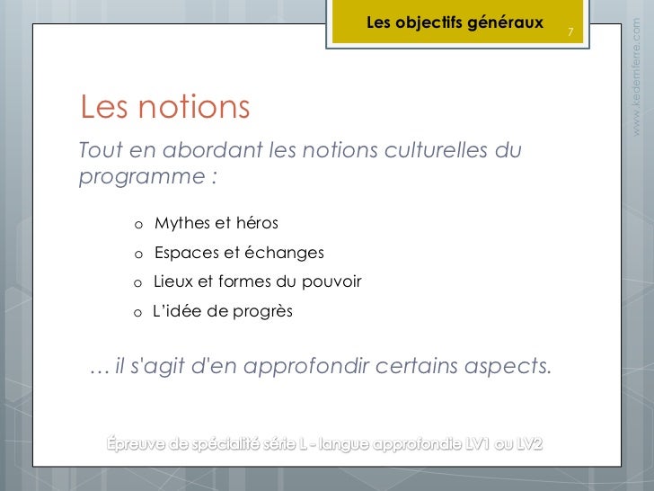 Présentation Baccalauréat Langues Vivantes (série L - LVA) 7. Présentation Baccalauréat Langues Vivantes (série L - LVA) 7.