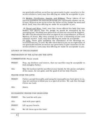 Baccalaureate Mass Sample | DOCX