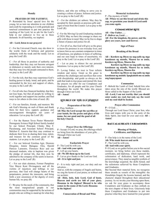 RTPM - DSHS Class of 2024 - Baccalaureate Mass | PDF