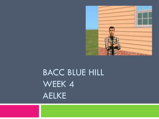 BACC BLUE HILL
WEEK 4
AELKE
 