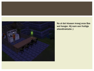 Na al dat klussen kreeg onze Bas
wel honger. Hij nam een fruitige
eilandtraktatie ;)
 