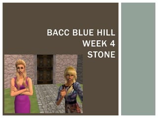 BACC BLUE HILL
       WEEK 4
        STONE
 
