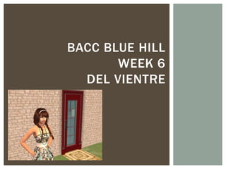 BACC BLUE HILL
WEEK 6
DEL VIENTRE
 