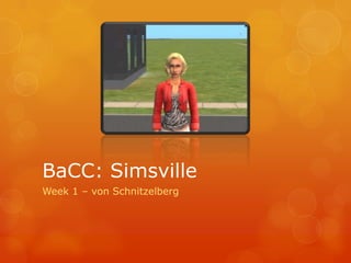 BaCC: Simsville
Week 1 – von Schnitzelberg
 