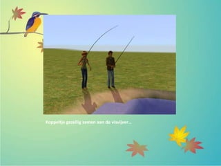 Koppeltje gezellig samen aan de visvijver…
 