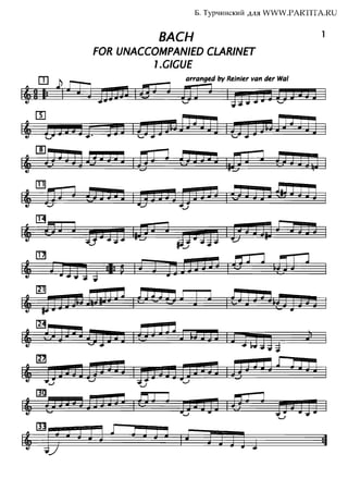 Bach.22 piezas para clarinete
