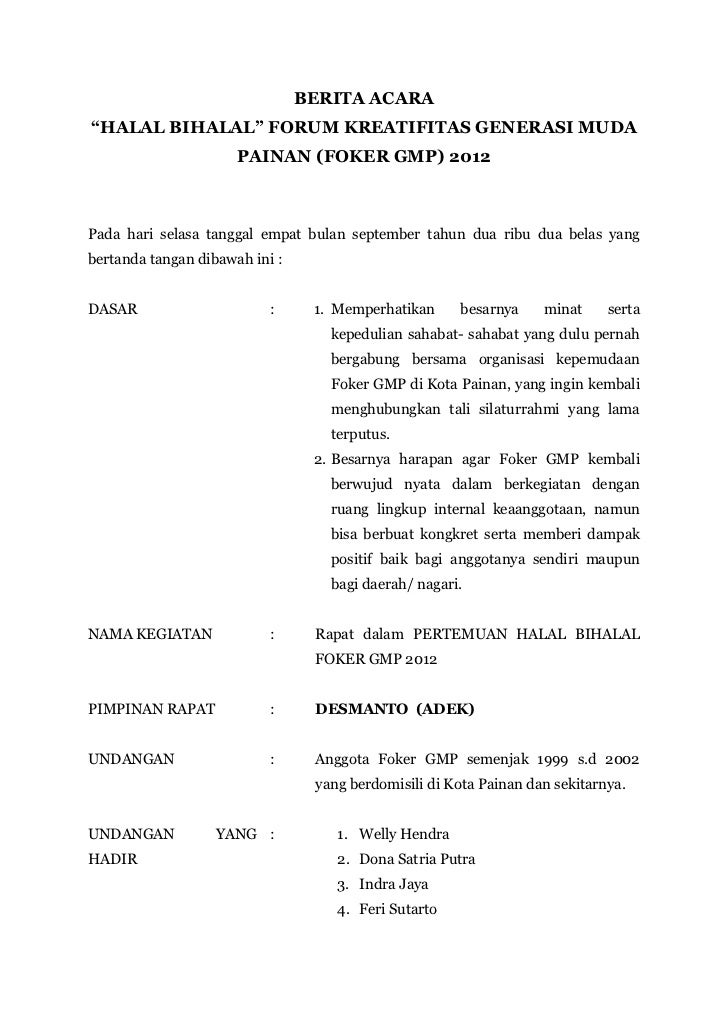 Contoh Berita Acara Rapat Sekolah - Contoh Agus