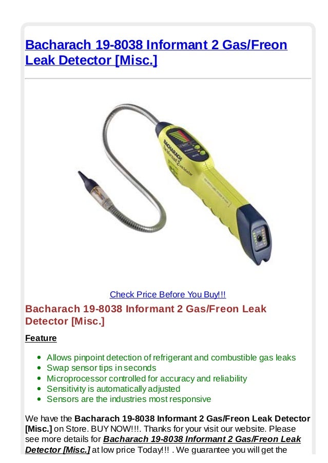Bacharach 19 8038 informant 2 gas freon leak detector [misc.]