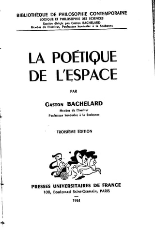 Bachelard   la poétique de l espace