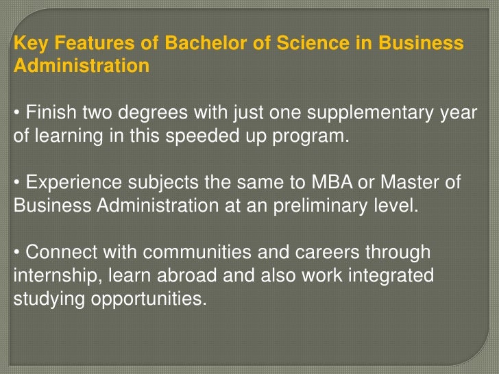 Bachelor of Arts in Business Administration Getting to