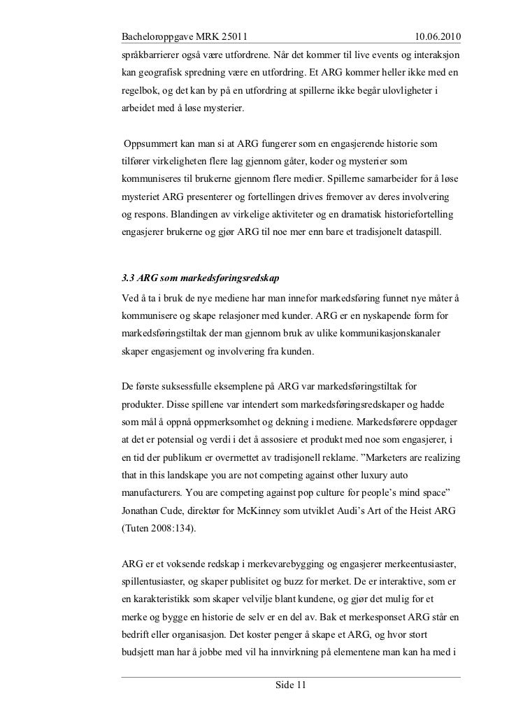 Bacheloroppgave markedsføring