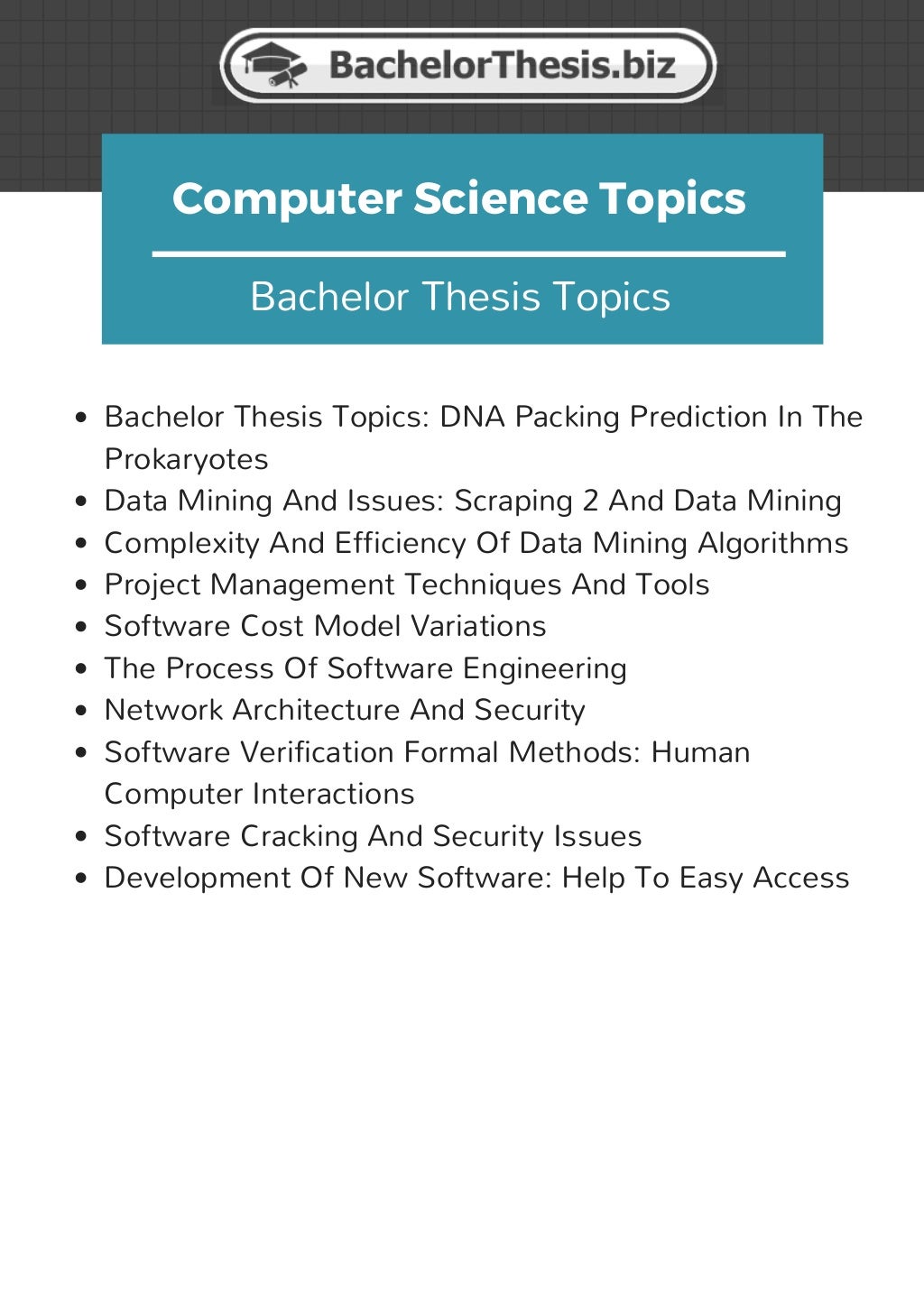 bachelor thesis topics software engineering