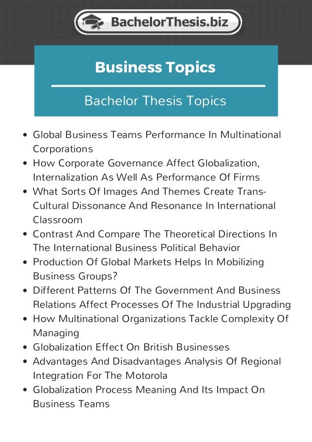 thesis topic for international business