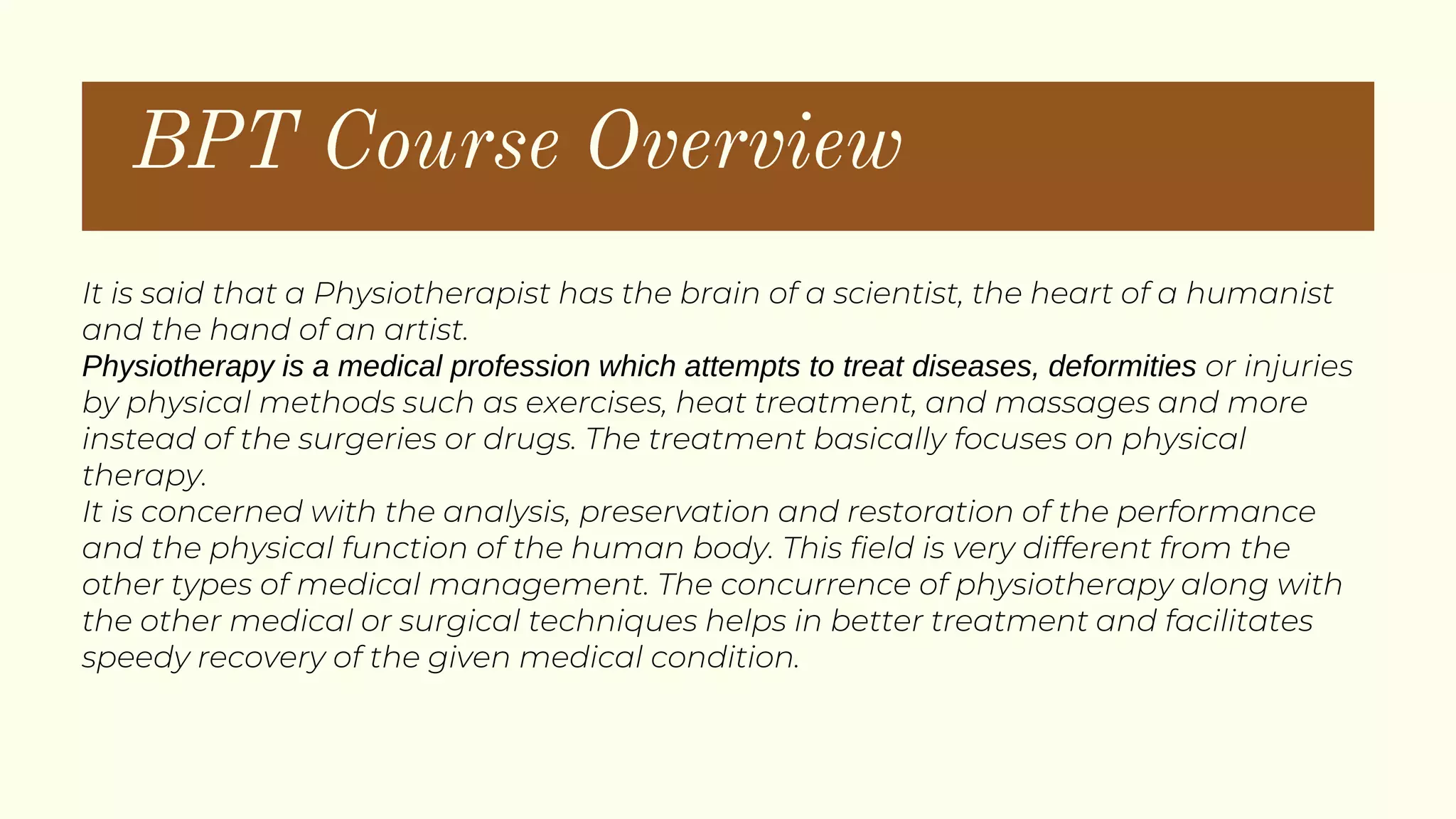 Bachelor of physiotherapy (bpt) colleges in bangalore | PPT | Free Download