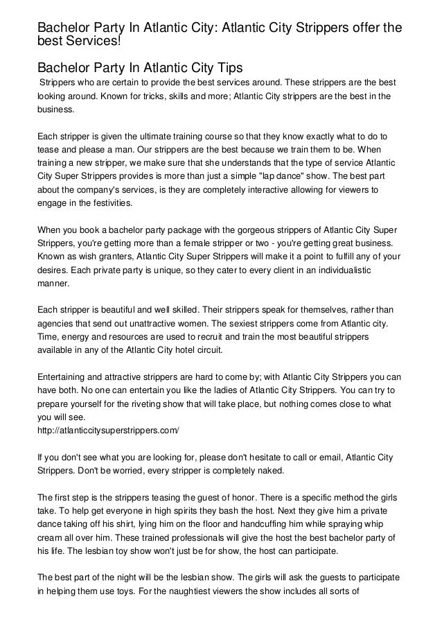 Bachelor Party In Atlantic City Atlantic City Strippers offer the best