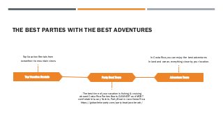 THE BEST PARTIES WITH THE BEST ADVENTURES
Top Vacation Rentals
Top Vacation Rentals from
oceanfront to mountain views.
Par...