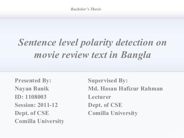 Bachelor Thesis Presentation