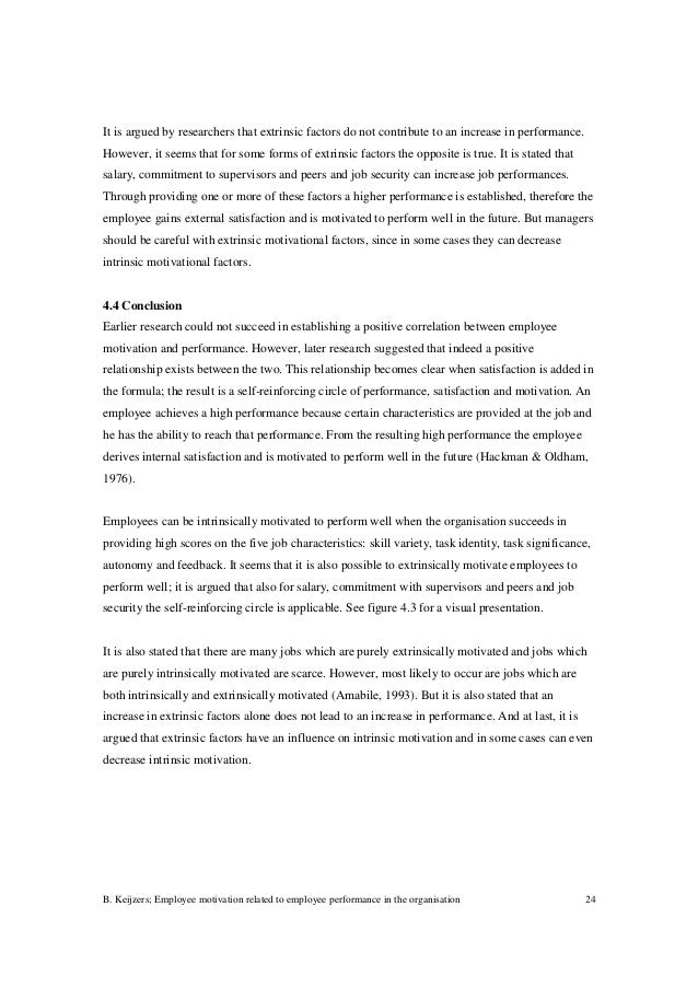 Thesis on motivation and performance