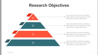 Research Objectives
.
10/19/2018 4
1
2
3
4 Lorem ipsum dolor sit amet, consectetur
adipiscing elit. Fusce neque justo, tincidunt
vitae justo eu, tristique vehicula elit.
Lorem ipsum dolor sit amet, consectetur
adipiscing elit. Fusce neque justo, tincidunt
vitae justo eu, tristique vehicula elit.
Lorem ipsum dolor sit amet, consectetur
adipiscing elit. Fusce neque justo, tincidunt
vitae justo eu, tristique vehicula elit.
Lorem ipsum dolor sit amet, consectetur
adipiscing elit. Fusce neque justo, tincidunt
vitae justo eu, tristique vehicula elit.
 