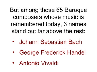 Bach Handel Vivaldi Ppt
