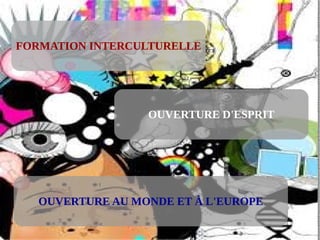 FORMATION INTERCULTURELLE
OUVERTURE D'ESPRIT
OUVERTURE AU MONDE ET À L'EUROPE
 