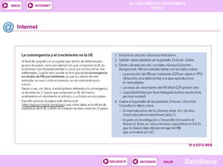EL CRECIMIENTO ECONÓMICO
TEMA 8
SantillanaSALIRSALIRANTERIORSIGUIENTE
INICIO INTERNET
Internet
IR A ESTA WEBIR A ESTA WEB
 