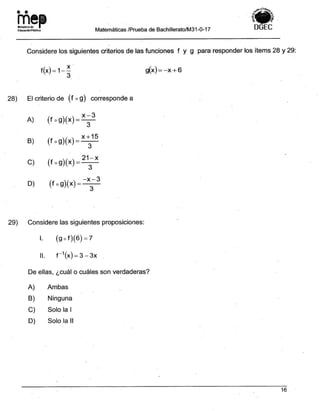 Bachillerato técnicos setiembre 2017