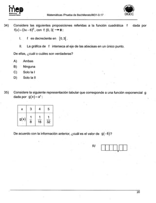 Bachillerato técnicos setiembre 2017