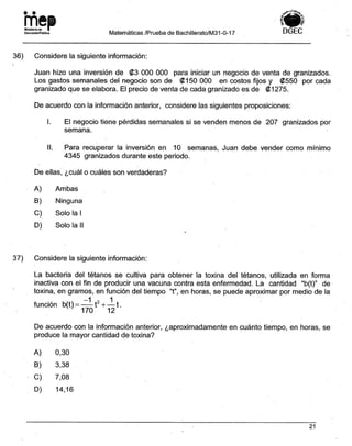 Bachillerato técnicos setiembre 2017