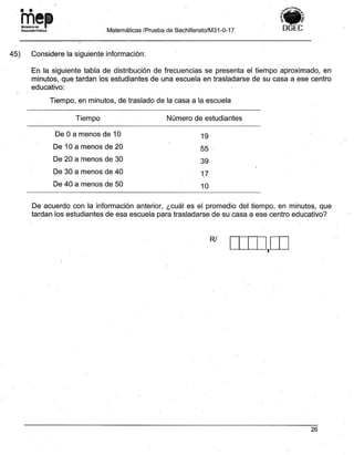 Bachillerato técnicos setiembre 2017