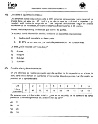 Bachillerato técnicos setiembre 2017