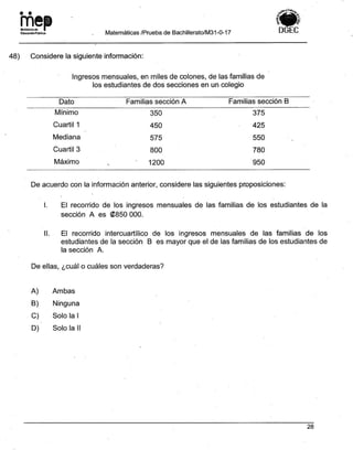 Bachillerato técnicos setiembre 2017