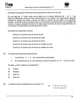 Bachillerato técnicos setiembre 2017