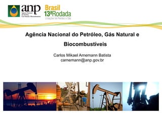 Agência Nacional do Petróleo, Gás Natural e
Biocombustíveis
Carlos Mikael Arnemann Batista
carnemann@anp.gov.br
 