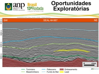 SEAL-M-567
3000m2000m4000m
Levantamento R0257_SEAL_PHASE1 (PSDM) - Cortesia Spectrum
-
-
-
5000m
-
Oportunidades
Exploratórias
0 4 km
Lead
Turoniano
Maastrichtiano
Paleoceno Embasamento
Fundo do Mar
NESW
 