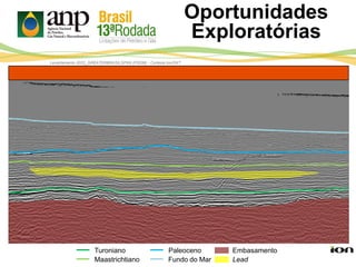 Lead
Turoniano
Maastrichtiano
Paleoceno Embasamento
Levantamento 0022_GREATERBRASILSPAN (PSDM) - Cortesia Ion/GXT
Fundo do Mar
Oportunidades
Exploratórias
 