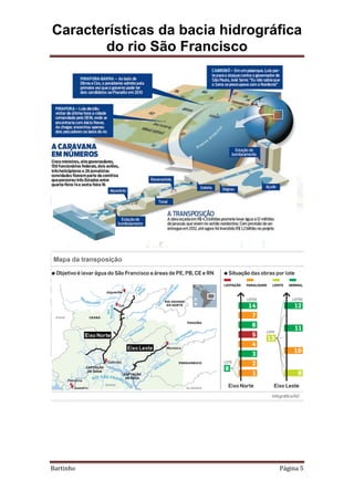 Características da bacia hidrográfica
do rio São Francisco
Bartinho Página 5
 