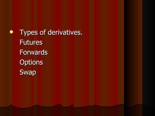 Bacics Of Derivatives