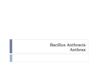 Bacillus Anthracis
Anthrax
 