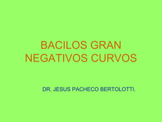 BACILOS GRAN
NEGATIVOS CURVOS
DR. JESUS PACHECO BERTOLOTTI.

 