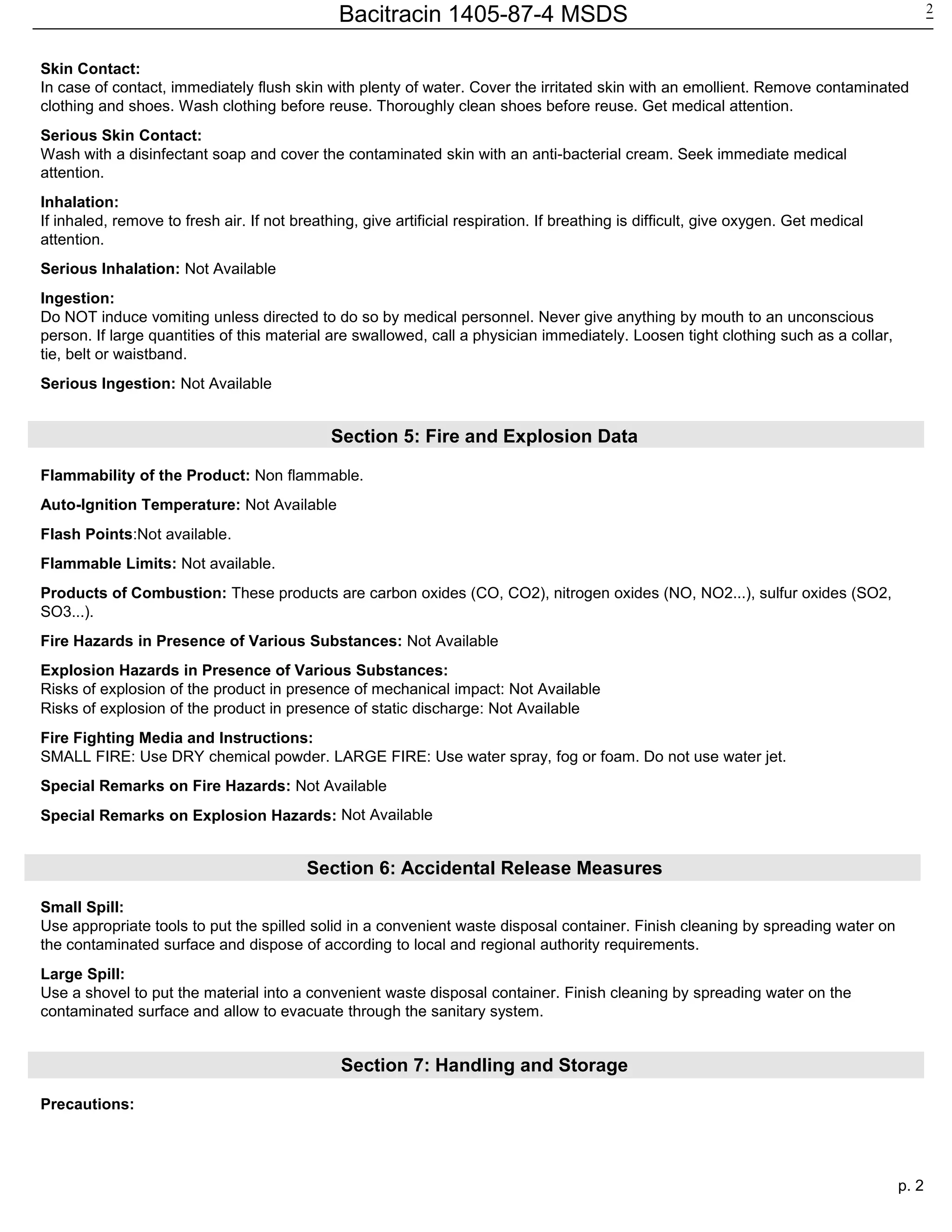 Bacitracin 1405 87-4 msds | PDF