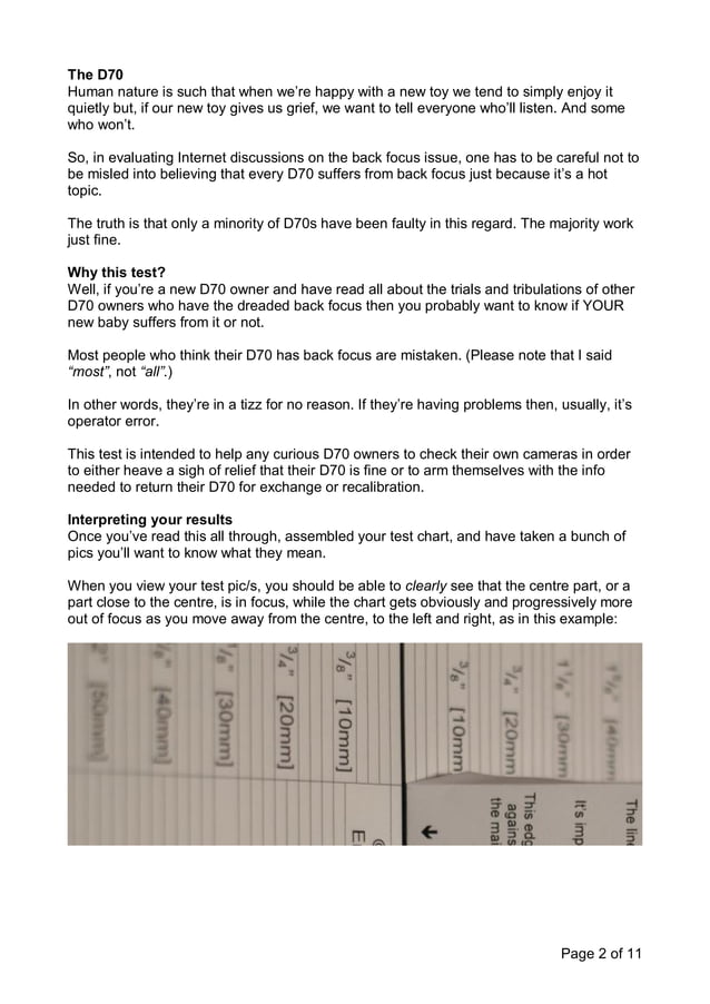 Back front focus test chart PDF