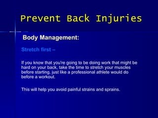 Back Safety Training | PPT