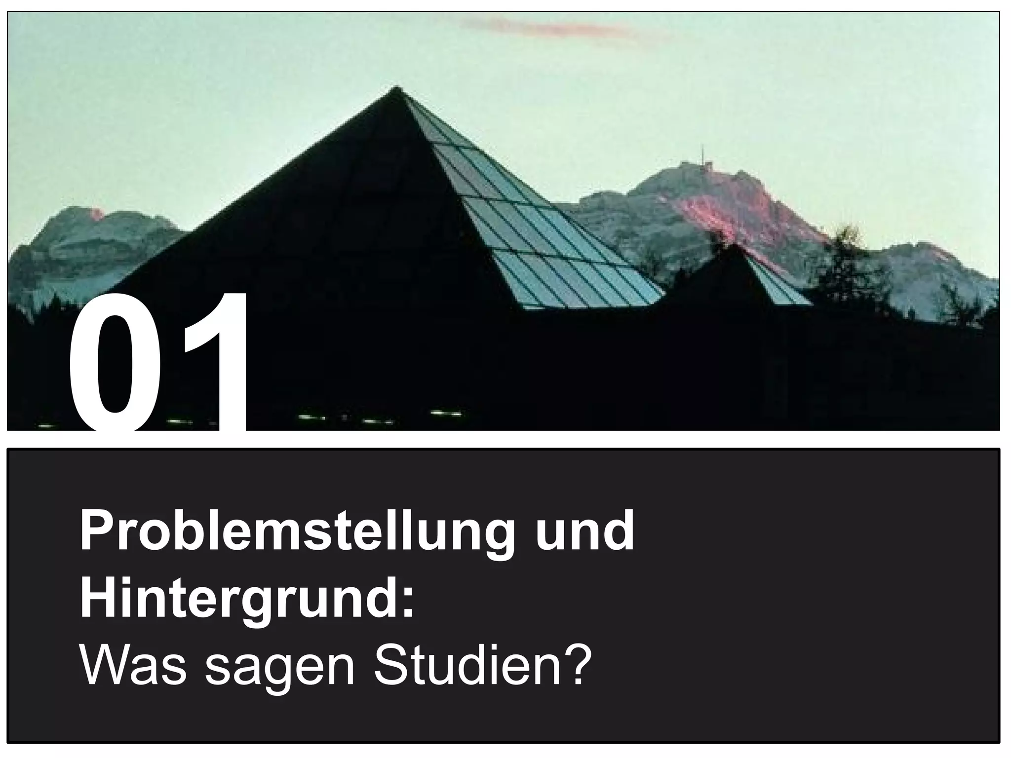 3
Problemstellung und
Hintergrund:
Was sagen Studien?
01
 