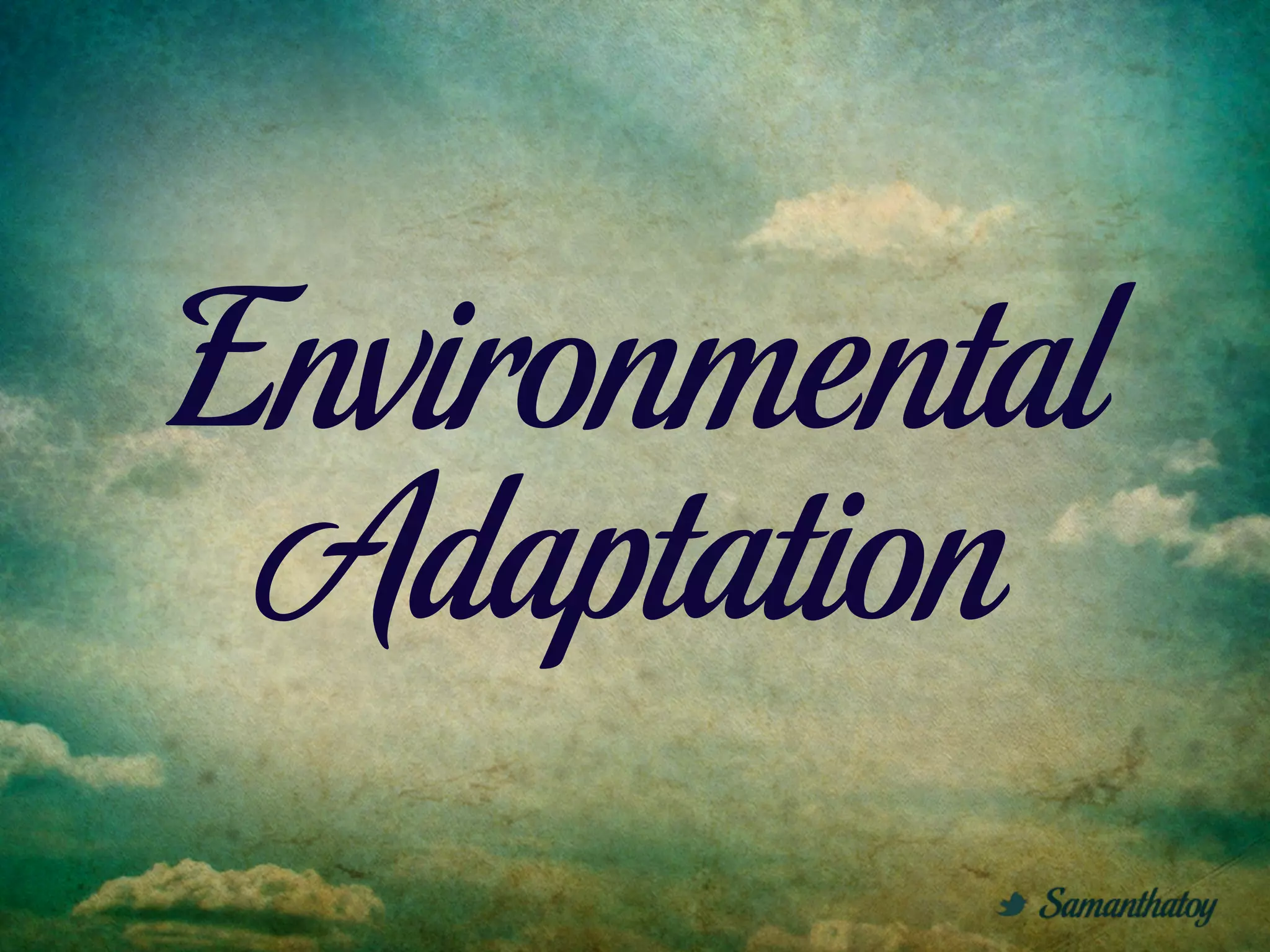 Environmental
 Adaptation
 