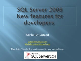 Michelle Gutzait

                  gutzait@pythian.com
               Michelle.gutzait@gmail.com

Blog: http://michelle-gutzait.spaces.live.com/default.aspx
 