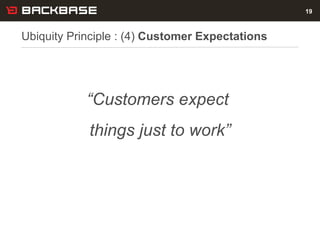 Ubiquity Principle : (4)  Customer   Expectations “ Customers expect  things just to work” 