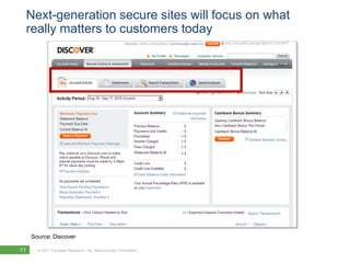 Next-generation secure sites will focus on what
 really matters to customers today




     Source: Discover

11     © 201...